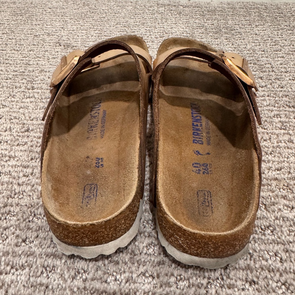 Birkenstock Arizona soft footbed slide sandal- copper leather size 9 - Picture 10 of 13